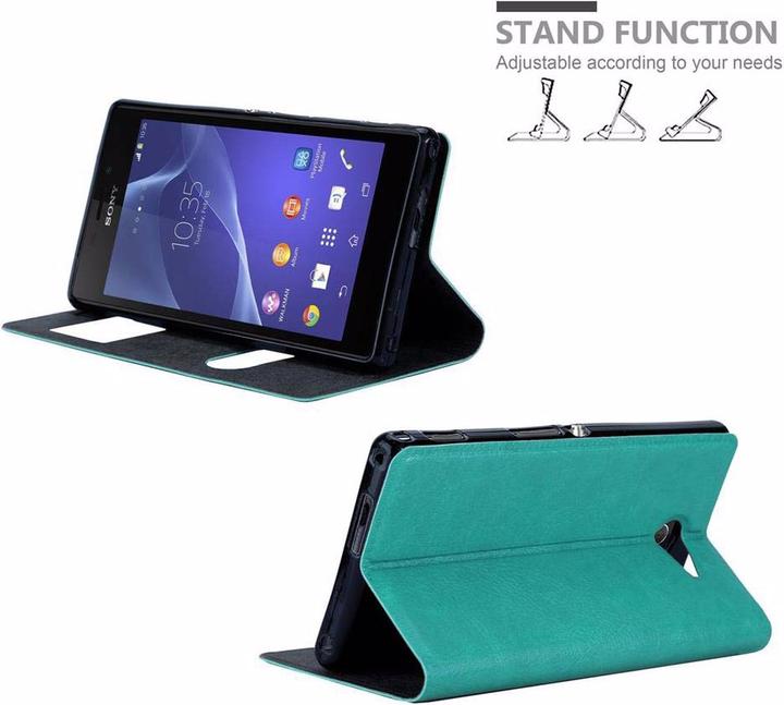 Actual product image Cadorabo Book with View double window cover (Sony Xperia M2, Sony Xperia M2 Aqua)