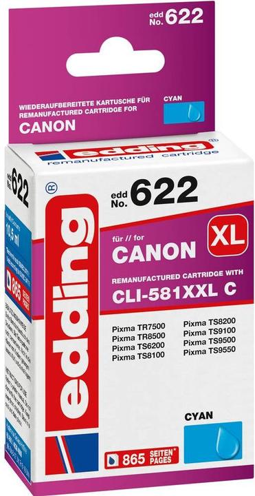 Energy Label Edding Print cartridge EDD-622 replaces CLI-581XXLC - - 10.5 ml (C)