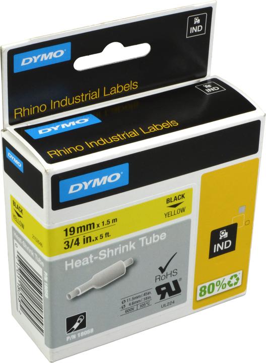 Dymo Heissschrumpfschlauch ID1 19mm gelb (1.90 cm, Gelb)