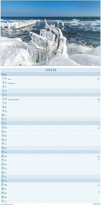 Produktbild Alpha Edition Familienplaner Seeblick 2025 Familienkalender 22x45cm, Kalender mit 5 Spalten (22 x 45 cm, Harter Einband, Deutsch)