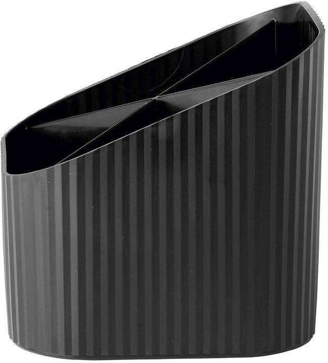 Actual product image Han Pencil holder Re-X-LOOP, black 4 compartments, 100% recycled eco-plastic