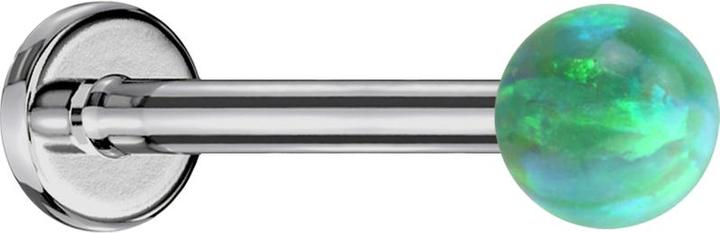 Image du produit Star Piercing Micro Labret argent avec boule opale verte (Titane G23, sans laiton)