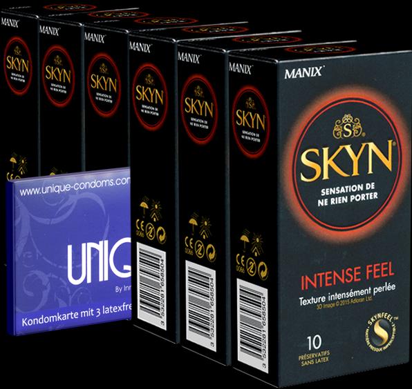 Produktbild Skyn «Intense» Vorteilspack - 60 (6x10) latexfreie Kondome + 1x Kamyra Unique Pull gratis! (63 Stk.)