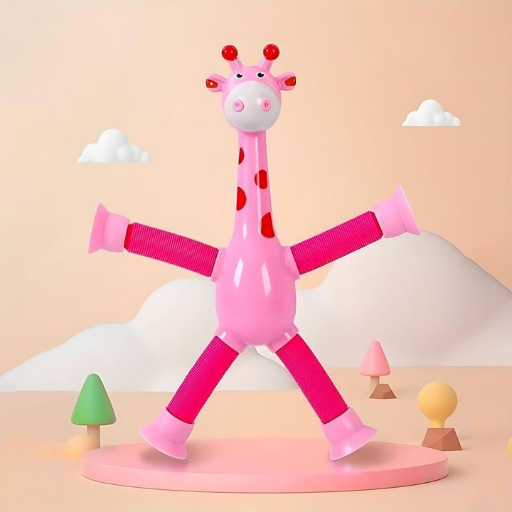 Actual product image Milkii Toy giraffe with telescopic arms and legs, pink
