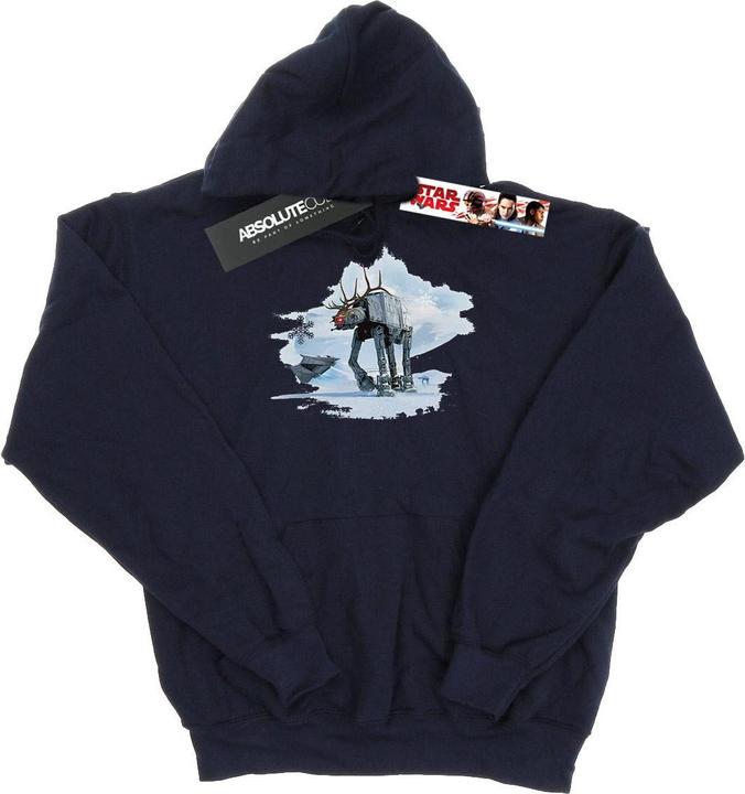 Actual product image Star Wars Mens Christmas AT-AT Reindeer Hoodie (L)