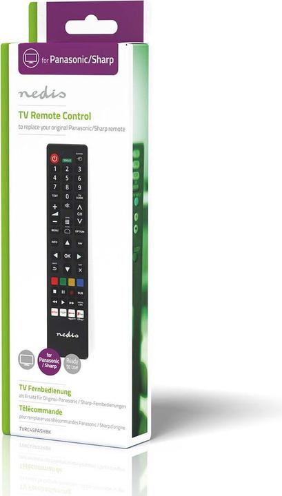 Produktbild Nedis Ersatz Fernbedienung | Passend für: Panasonic / Sharp | Vorprogrammiert | 1 Gerät | Amazon Pri (Gerätespezifische Fernbedienung, Infrarot)