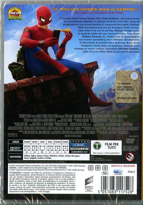 Actual product image Spider-Man: Homecoming (DVD, 2017, Russian, Ukrainian, Italian, English, Spanish)