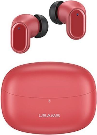 Actual product image Usams Słuchawki Bluetooth 5.1 TWS BH series bezprzewodowe czerwony/red BHUBH03 (ANC, 5 h, Wireless)