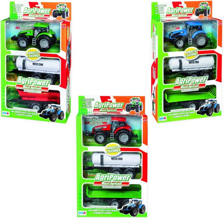 Actual product image Rs Toys Agripower Tractor With 2 Clutch Trolleys