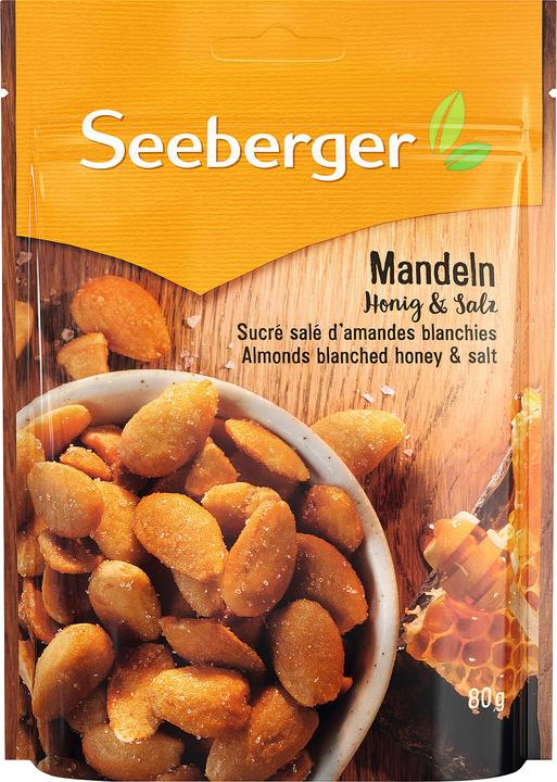 Actual product image Seeberger Blanched almonds, honey & salt 80g (80 g)