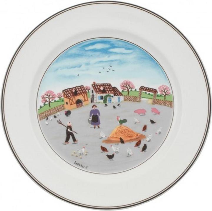 Piatto da pranzo Chicken Farm Design Naif (1 x, 29.20 cm)