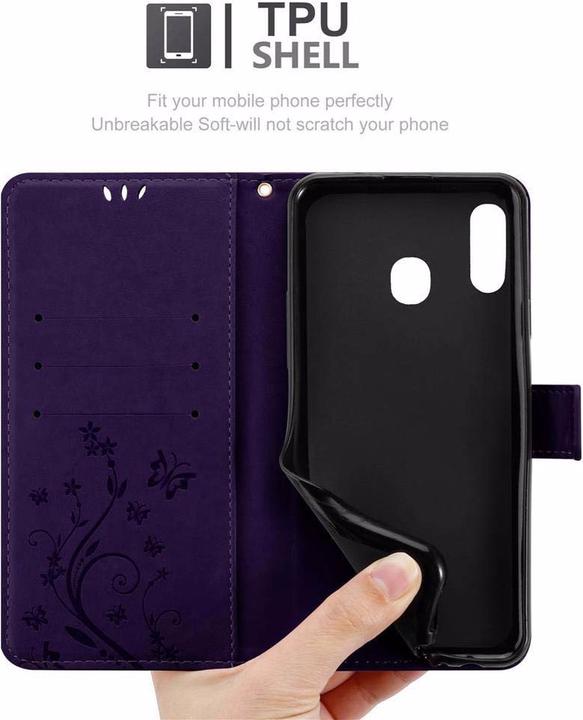 Actual product image Cadorabo Flower Book Cover (TCL A30, Samsung Galaxy A20, Samsung Galaxy M10s)