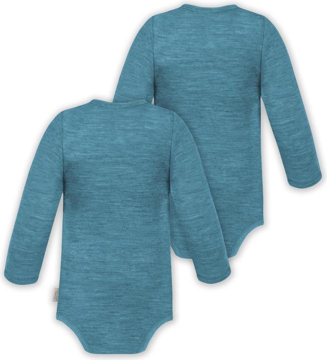 Produktbild Normani 2er Pack Doppelpack Baby-Body Merino Wickelbody Bodysuit Langarm - 9343 (62)