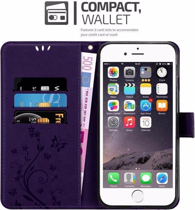 Produktbild Cadorabo Flower Book Cover (Apple iPhone 6s Plus, Apple iPhone 6 Plus)