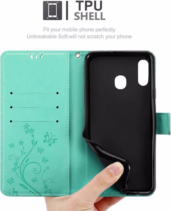 Actual product image Cadorabo Flower Book Cover (Samsung Galaxy A20, TCL A30, Samsung Galaxy M10s)