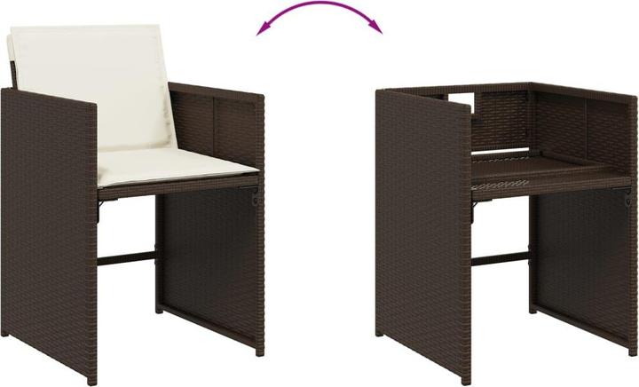 Actual product image VidaXL Garden furniture dining set garden set seating group 11-piece brown poly rattan (165 cm)