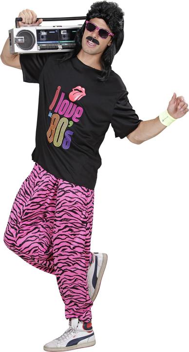 Actual product image Widmann 80s - Pink zebra pants (XL)