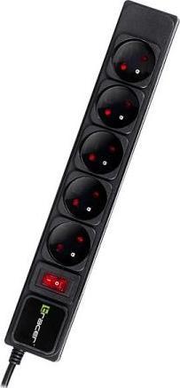 Tracer PowerGear 3,0 m Nero 5 prese (5 x, CEE 7/5, 1.50 m)