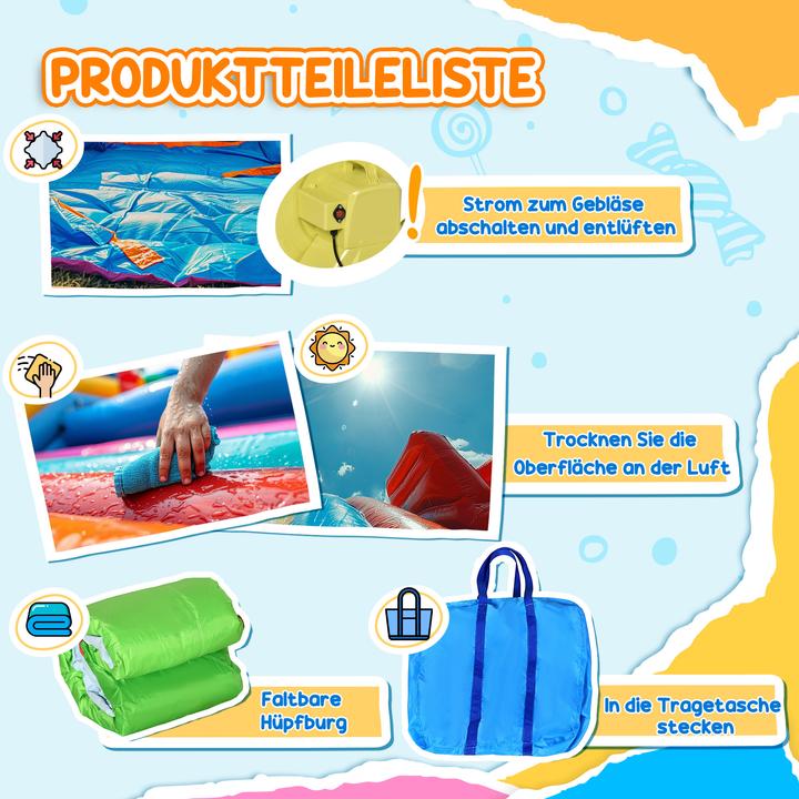 Produktbild Swisshandel24 Aufblasbare Hüpfburg, Spielburg, Sprungbereich mit Rutsche, Wasserpark für Kinder 3 bis 8 Jahre