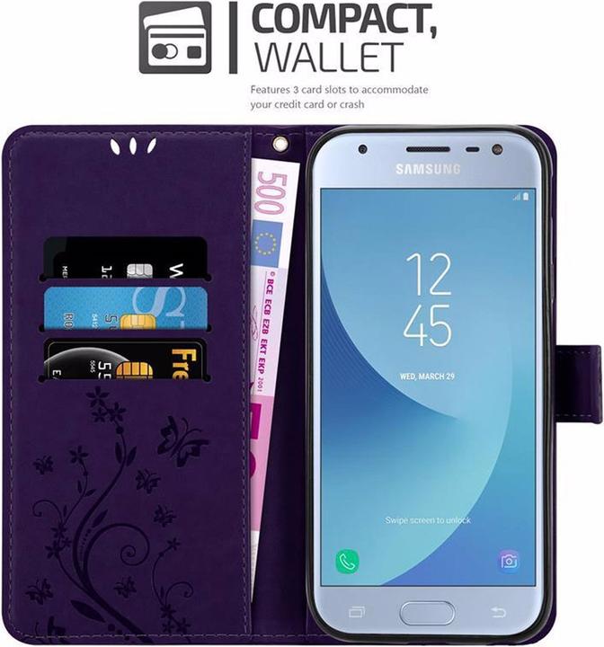 Actual product image Cadorabo Flower Book Cover (Samsung Galaxy J3 (2017))