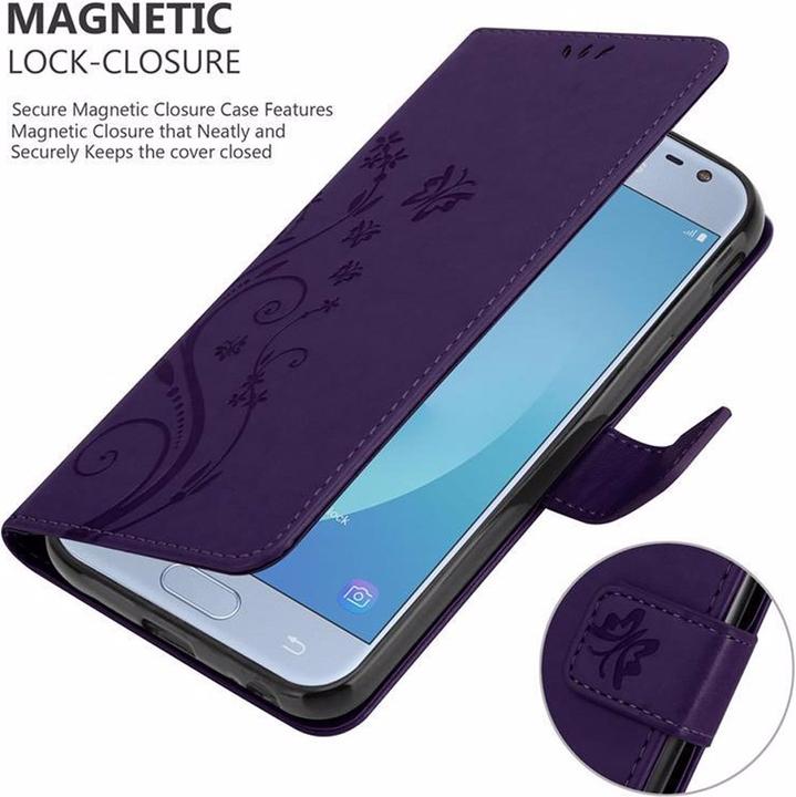 Actual product image Cadorabo Flower Book Cover (Samsung Galaxy J3 (2017))