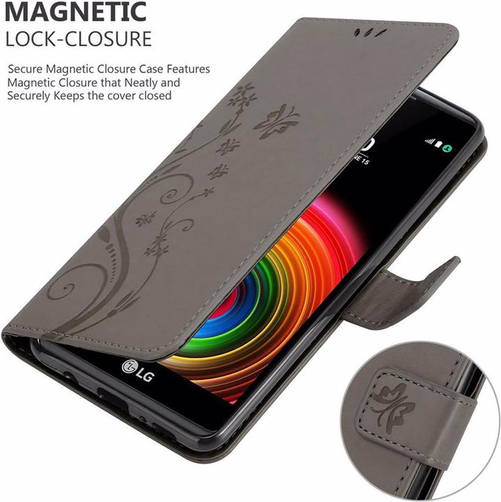 Productafbeelding Cadorabo Bloemen Boekomslag (LG X Power)
