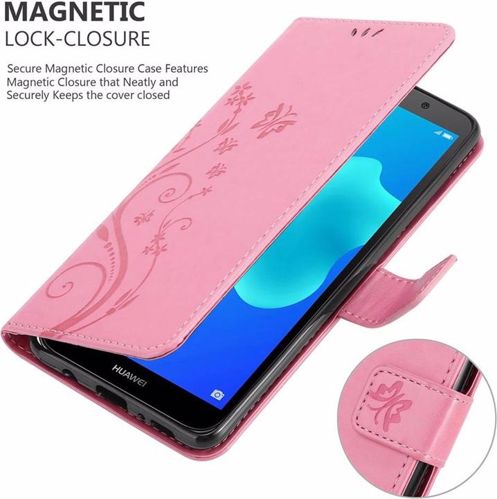Image du produit Cadorabo Couverture du livre de fleurs (Huawei Y5 Prime 2018, Huawei Y5 (2018))
