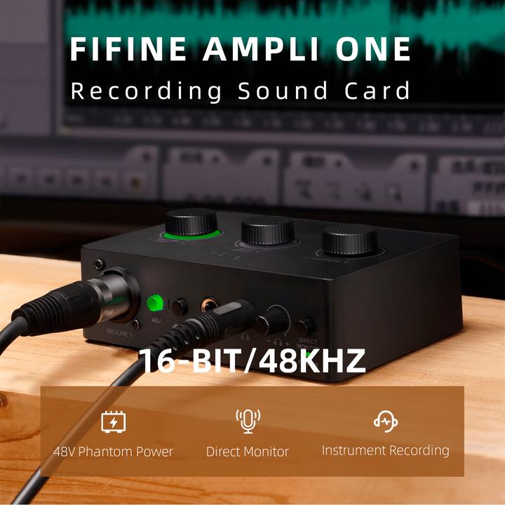 Actual product image Fifine Ampli1 Sound Card Podcasting Audio Mixer