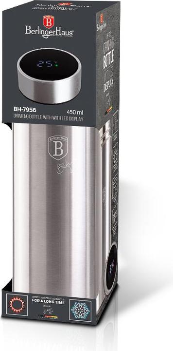 Produktbild BerlingerHaus Drinking bottle with LED display 450 ml - Steel (BH/7956)