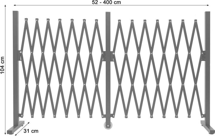 Produktbild Swisshandel24 Absperrgitter, Zaun Schutzgitter Scherengitter Trenngitter, Alu ausziehbar braun - Höhe 103cm, Breit (31 cm)