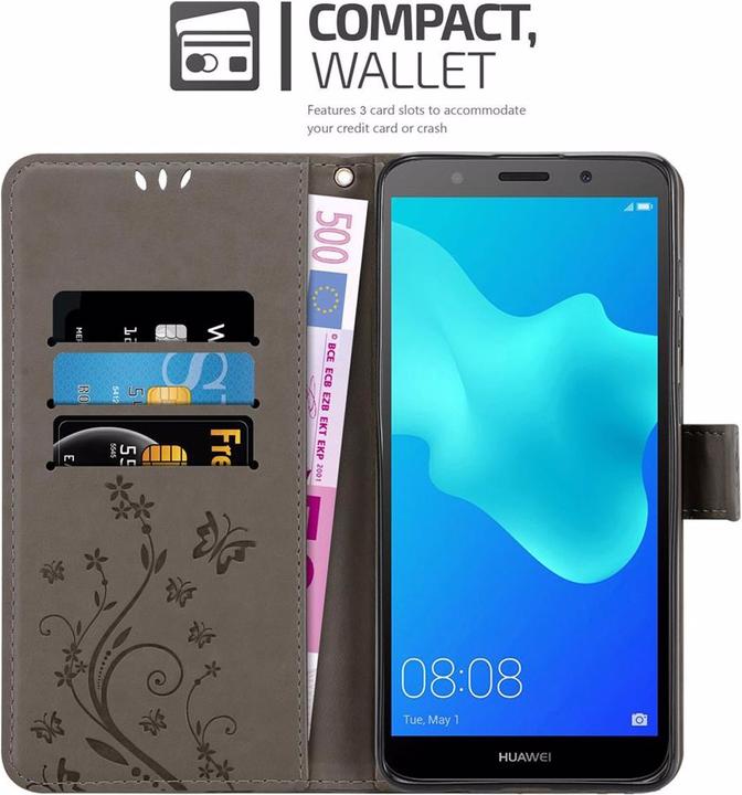 Produktbild Cadorabo Flower Book Cover (Huawei Y5 (2018), Huawei Y5 Prime 2018)