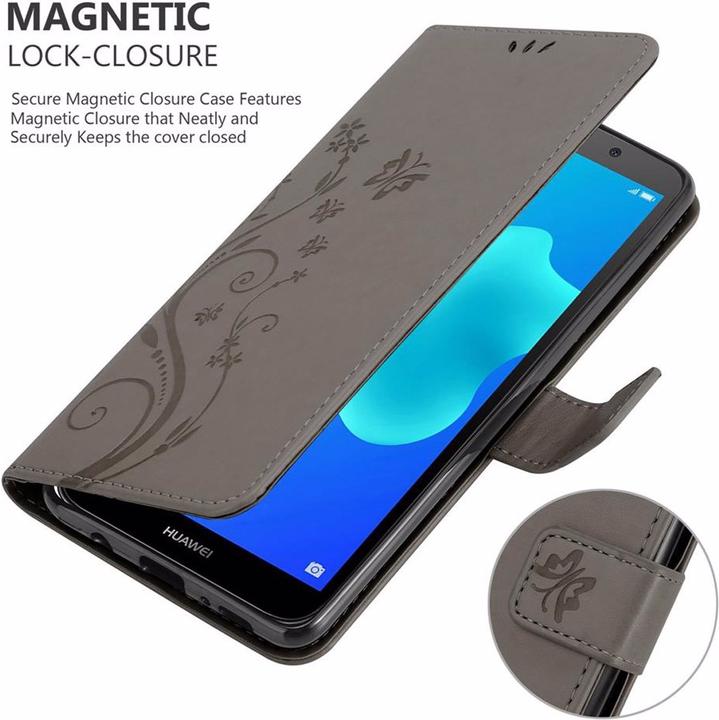 Produktbild Cadorabo Flower Book Cover (Huawei Y5 (2018), Huawei Y5 Prime 2018)