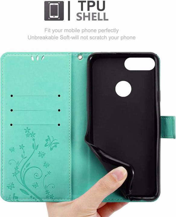 Actual product image Cadorabo Flower Book Cover (Huawei Enjoy 7S)