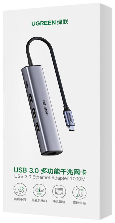 Immagine prodotto Ugreen Gigabit Ethernet Adapter Hub mit USB PD (USB-C, 4 Porti)