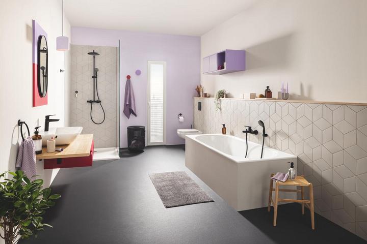 Image du produit Grohe Vitalio QuickFix support de douche mural, universel, noir mat
