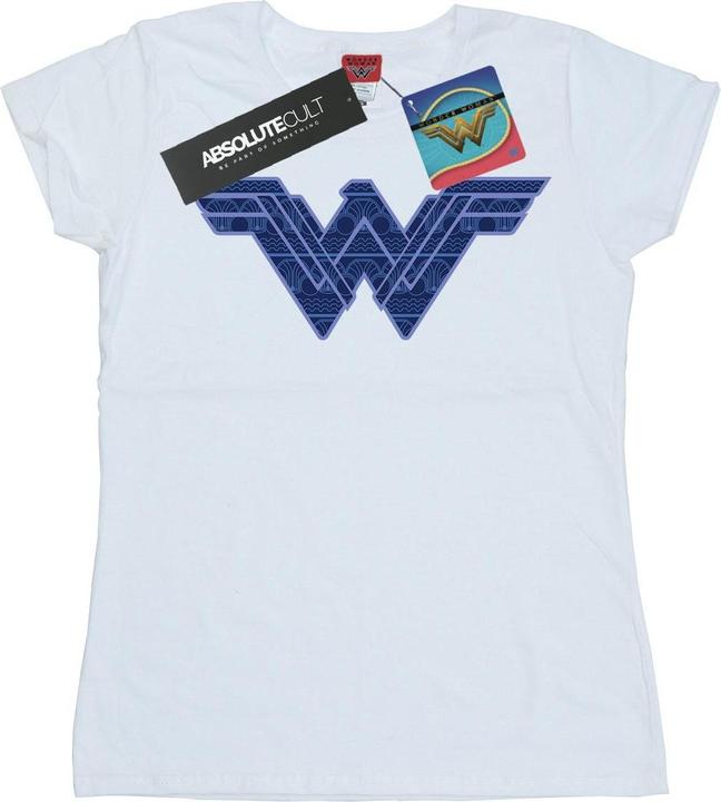Actual product image Womens/Ladies Wonder Woman Pattern Fill Logo Cotton T-Shirt (XL)