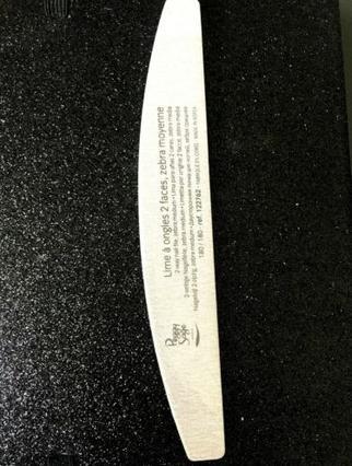 Peggy Sage 2-Way Nail File Zebra Medium Double Sided Nail File 180/180 Crescent Zebra