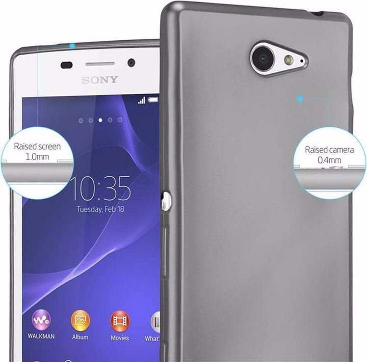 Actual product image Cadorabo TPU Matt Metallic Cover (Sony Xperia M2, Sony Xperia M2 Aqua)