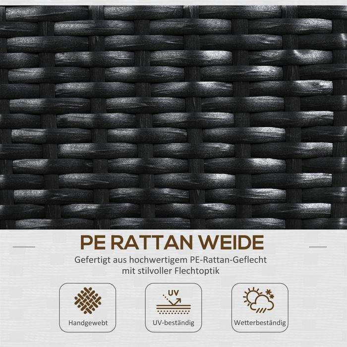 Image du produit Swisshandel24 Lit surélevé en polyrotane avec treillis, bac à fleurs, bac à plantes, parterre de fleurs, noir