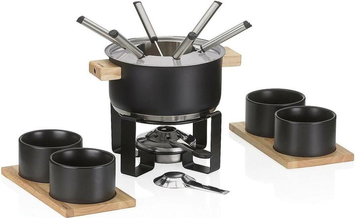 Produktbild Kela Fondue-Set GUNTEN 16-teilig Edelstahl mit 4 Keramikschalen (Fondue Bourguignonne)