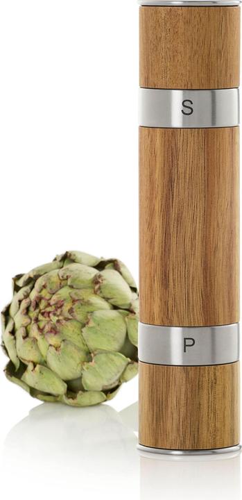 Produktbild AdHoc MP90 Doppelmühle DUOMILL, für Pfeffer und Salz, Keramik Mahlwerke, Edelstahl/Holz (Pfeffer, Salz)