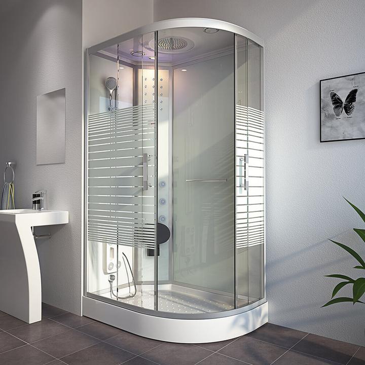 Home Deluxe Steam shower with waterfall MANTA XL steam sauna, 120x80x220cm - right