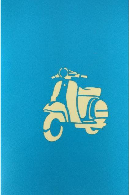 Hervorragend 3D Pop-up Karte Vespa blau (1 Stk.)