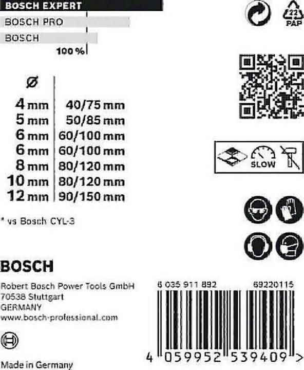 Produktbild Bosch Professional Zubehör EXPERT MultiConstruction CYL-9 Bohrer-Set 4/5/6/6/8/10/12 mm, 7-tlg. (4 - 12)