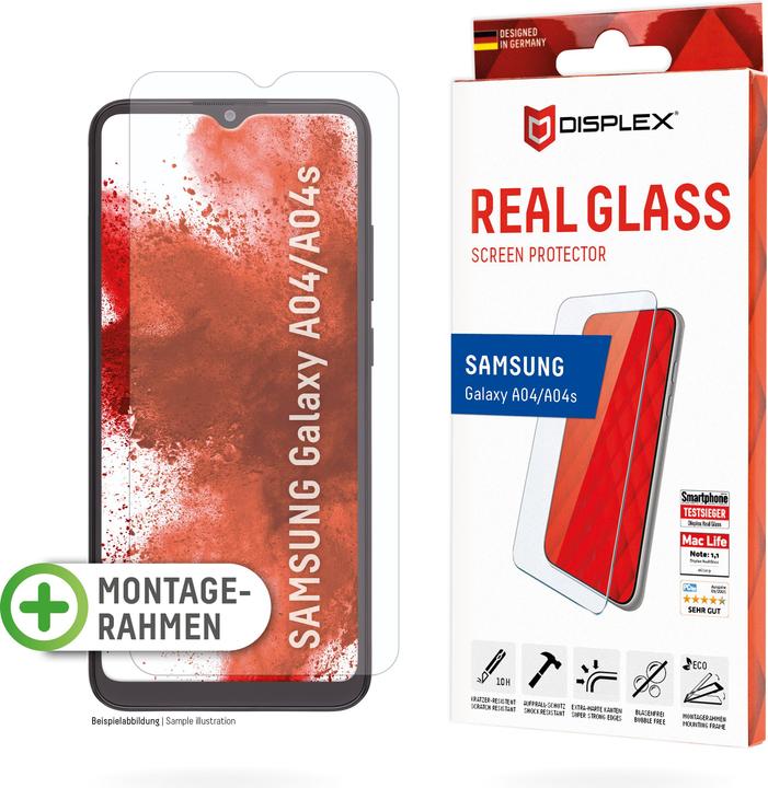 Actual product image Displex Real Glass, 2D Panzerglas (1 Piece, Samsung Galaxy A04S, Samsung Galaxy A04)
