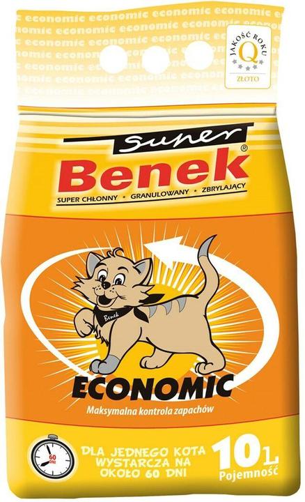 Image du produit Super Benek Kraikas pour chats Economic Natural 10 l (Agglomérant, Non poussiéreux, 9.90 kg)
