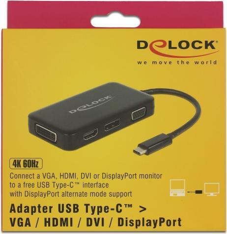 Produktbild Delock USB-C zu (DVI, HDMI, VGA, DP, 15 cm)