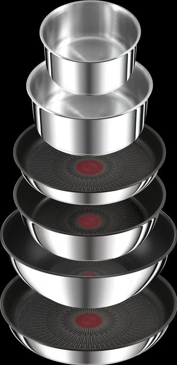 Produktbild Tefal Ingenio Preference On 13-teiliges Set (24 cm, Pfannenset + Topfset, Bratpfanne, Stielkasserolle, Kochtopf, Wok Pfanne, Edelstahl)
