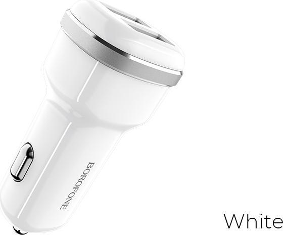 Borofone Ladegerät Autoladegerät 2x USB, Weiss