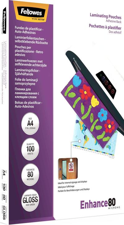 Actual product image Fellowes A4, 80 micron, self-adhesive (A4, 100 Piece, 80 µm)